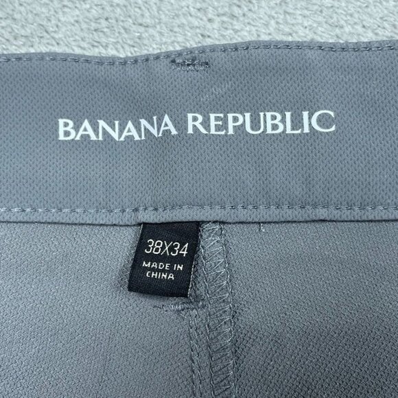 Banana Republic Mens Gray Straight-Fit Pants Size 38x34 a0886 - Picture 3 of 6